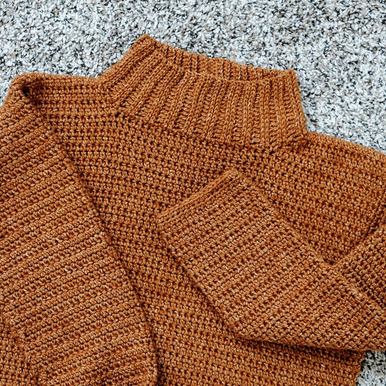 CROCHET PATTERN // Crochet Turtleneck Sweater, Mock Neck Sweater, Fall Crochet, Winter Crochet, Pullover, Jumper // Midwest Mock Neck image 6