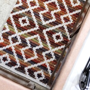 CROCHET PATTERN // Geometric Diamond Rug, Kitchen Rug, Bathroom Rug, Home Decor, Tapestry Crochet Rug, Floor Mat // Aztec Harvest Rug image 3