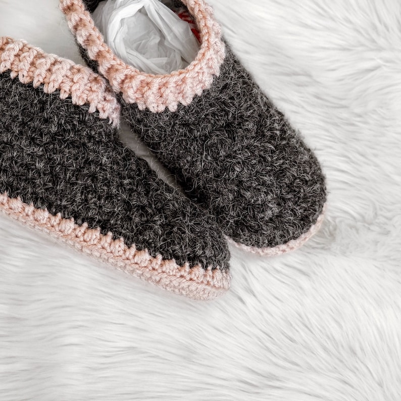 CROCHET PATTERN // Women's Slippers, Faux Fur Fuzzy Slippers, Slipper Boots, Winter Crochet, Christmas Crochet // Snowed In Cabin Slippers image 9