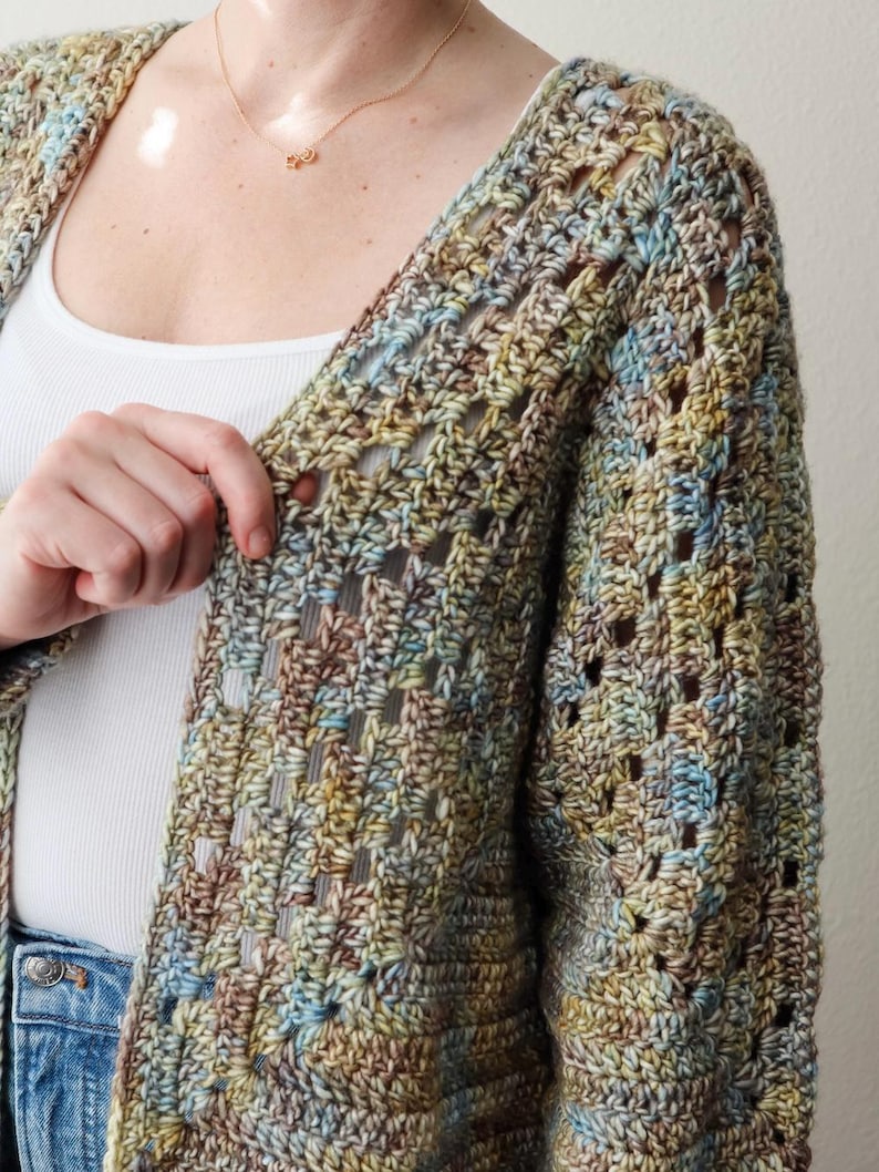 CROCHET PATTERN // Crochet Cardigan, Granny Square Cardigan, Hexagon Cardigan, Crochet Pullover, Oversized Sweater // Homebody Cardigan image 3