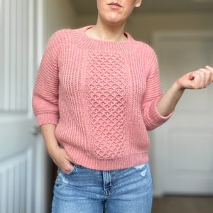 CROCHET PATTERN // Crochet Cable Sweater, Pullover, Knit-Like Ribbed Sweater, Modern Crochet Jumper, Luxury Sweater // Diamante Pullover image 3