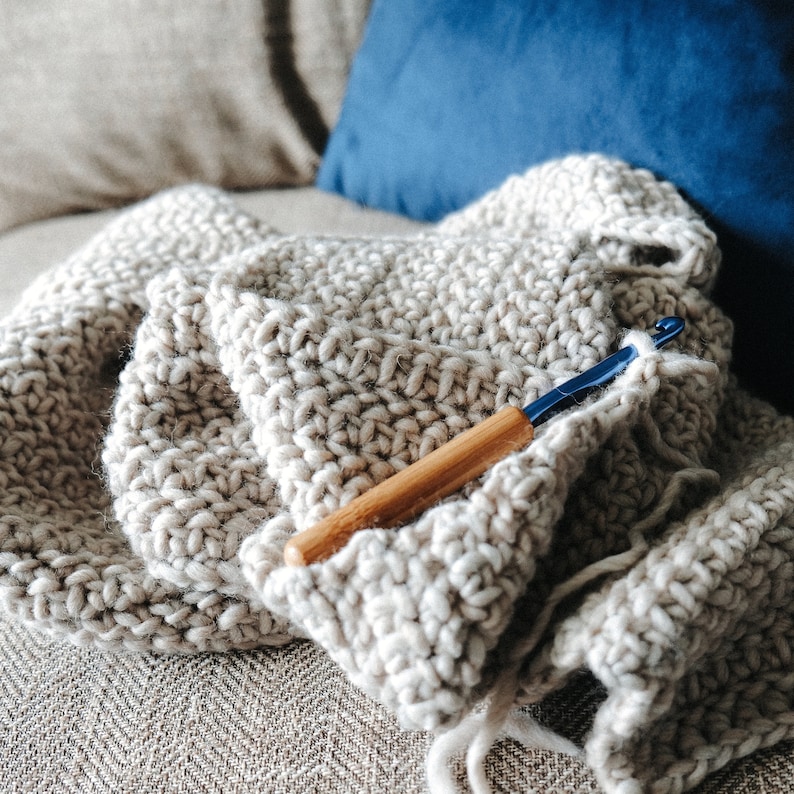 CROCHET PATTERN // Modern Farmhouse Throw Bobble Stitch Etsy