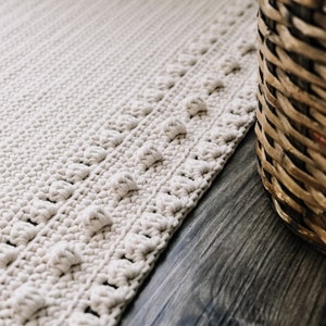 CROCHET PATTERN // Modern Rug, Bobble Stitch Rug, Floor Mat, Kitchen Rug, Bathroom Mat, Home Decor Textile, Farmhouse Crochet // Modbob Rug image 5