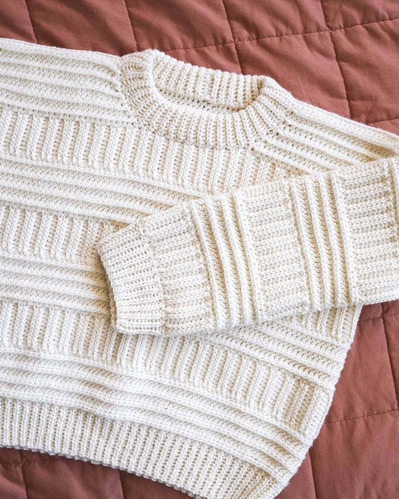CROCHET PATTERN // Crochet Sweater, Pullover, Jumper, Ribbed Sweater, Crochet Shirt, Crochet Top, Striped Sweater // Obelilsk Pullover image 8
