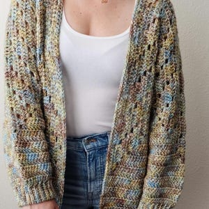 CROCHET PATTERN // Crochet Cardigan, Granny Square Cardigan, Hexagon Cardigan, Crochet Pullover, Oversized Sweater // Homebody Cardigan image 2