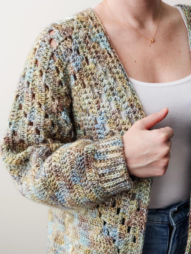 CROCHET PATTERN // Crochet Cardigan, Granny Square Cardigan, Hexagon Cardigan, Crochet Pullover, Oversized Sweater // Homebody Cardigan image 4