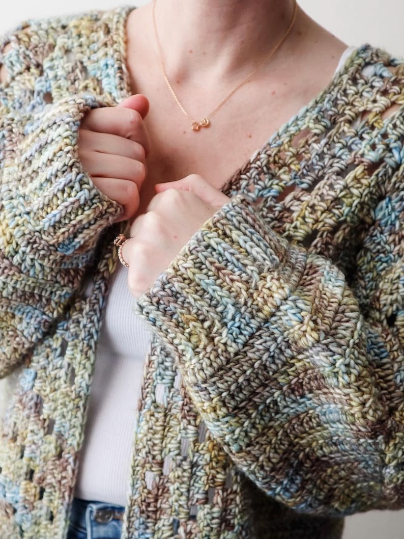CROCHET PATTERN // Crochet Cardigan, Granny Square Cardigan, Hexagon Cardigan, Crochet Pullover, Oversized Sweater // Homebody Cardigan image 9