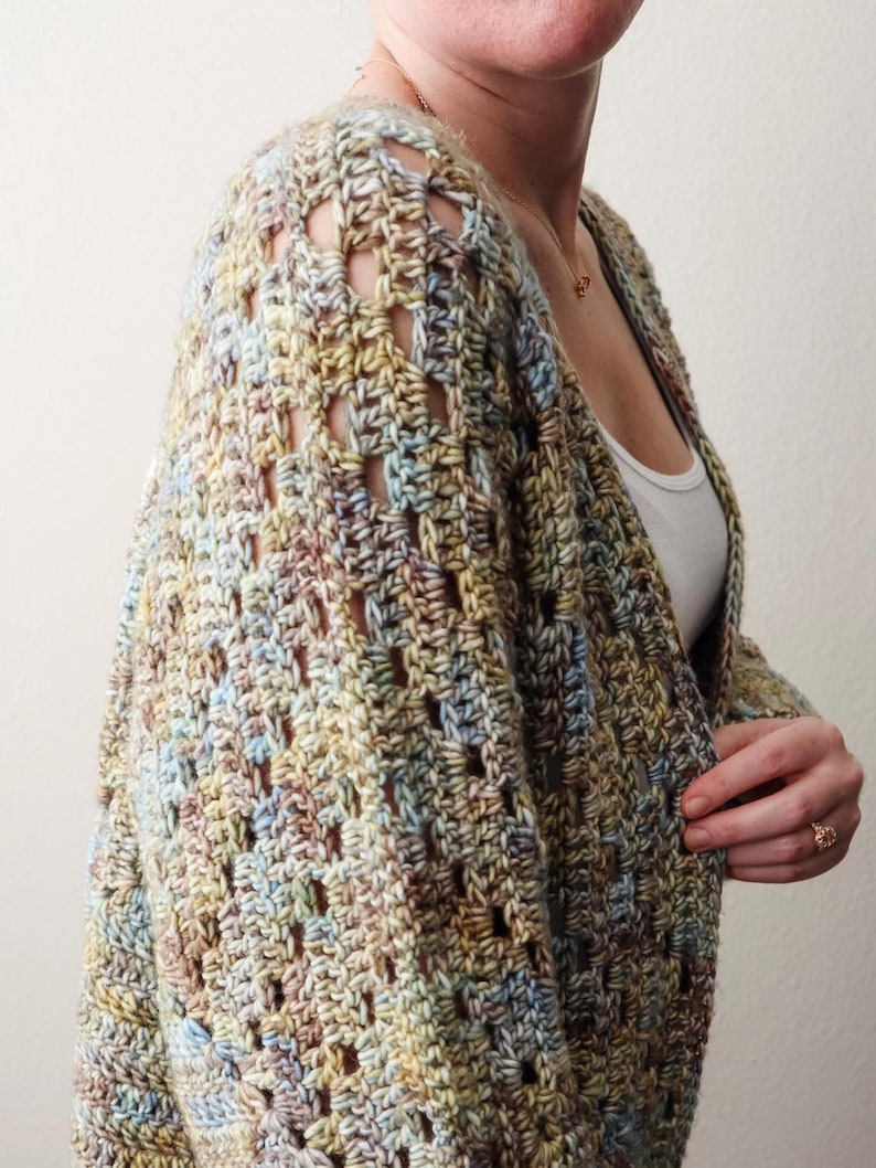 CROCHET PATTERN // Crochet Cardigan, Granny Square Cardigan, Hexagon Cardigan, Crochet Pullover, Oversized Sweater // Homebody Cardigan image 7