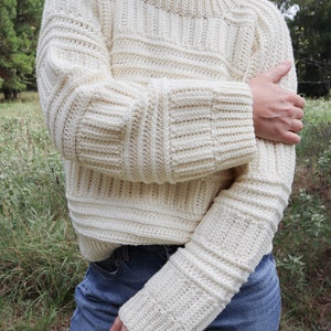 CROCHET PATTERN // Crochet Sweater, Pullover, Jumper, Ribbed Sweater, Crochet Shirt, Crochet Top, Striped Sweater // Obelilsk Pullover image 5