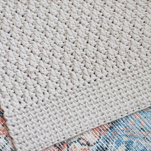 CROCHET PATTERN // Modern Farmhouse Rug, Floor Mat, Kitchen Rug, Bathroom Mat, Home Decor Textile, Easy Textured Rug // Alpine Rug