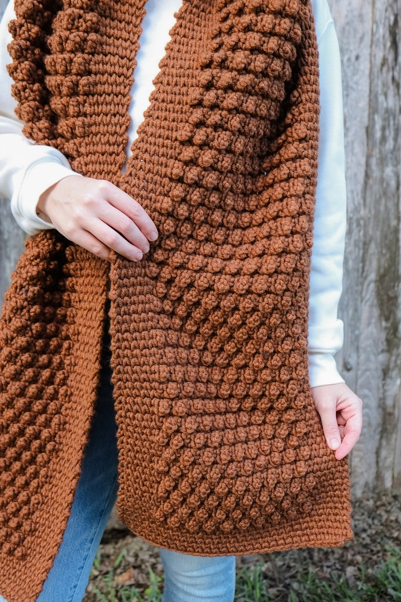 CROCHET PATTERN // Crochet Scarf, Chunky Crochet Scarf, Textured Scarf, Winter Scarf, Winter Accessory, Crochet Wrap // Chaparral Scarf image 5