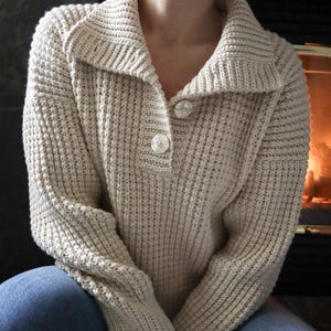 CROCHET PATTERN // Crochet Sweater, Crochet Jumper, Crochet Pullover, Button Up Sweater, Crochet Shirt, Crochet Top // Timber Pullover