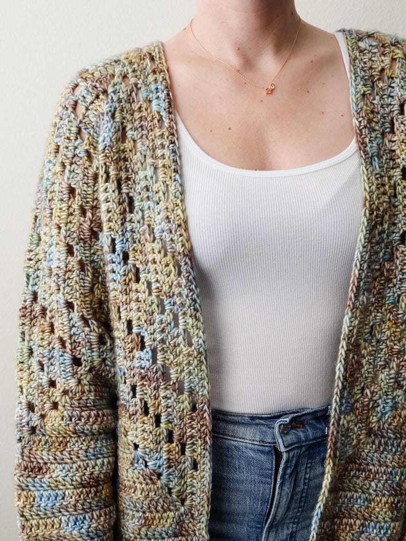 CROCHET PATTERN // Crochet Cardigan, Granny Square Cardigan, Hexagon Cardigan, Crochet Pullover, Oversized Sweater // Homebody Cardigan image 5
