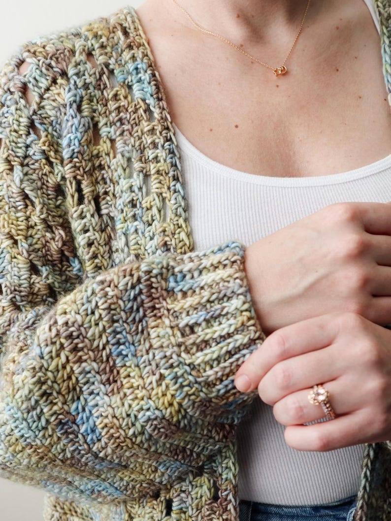 CROCHET PATTERN // Crochet Cardigan, Granny Square Cardigan, Hexagon Cardigan, Crochet Pullover, Oversized Sweater // Homebody Cardigan image 8