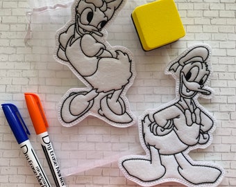 Reusable Duck Coloring Activity / Dry Erase / Easter Basket Filler / Boys and Girls / Toddler and Kids