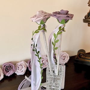 Lavendel Rose Blumenmädchen Zauberstab: Lila Braut Fee Prinzessin Zauberstab