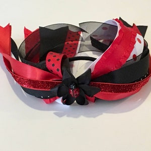 Coccinella con fiocco per coda di cavallo: elastico per capelli da bambina