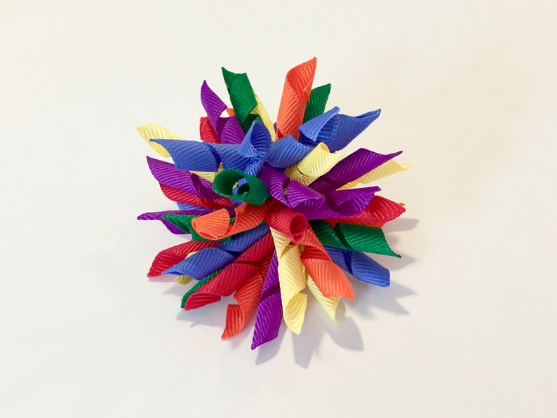 Rainbow Korker Hair Bow Rainbow Hair Clip Grosgrain Ribbon Etsy