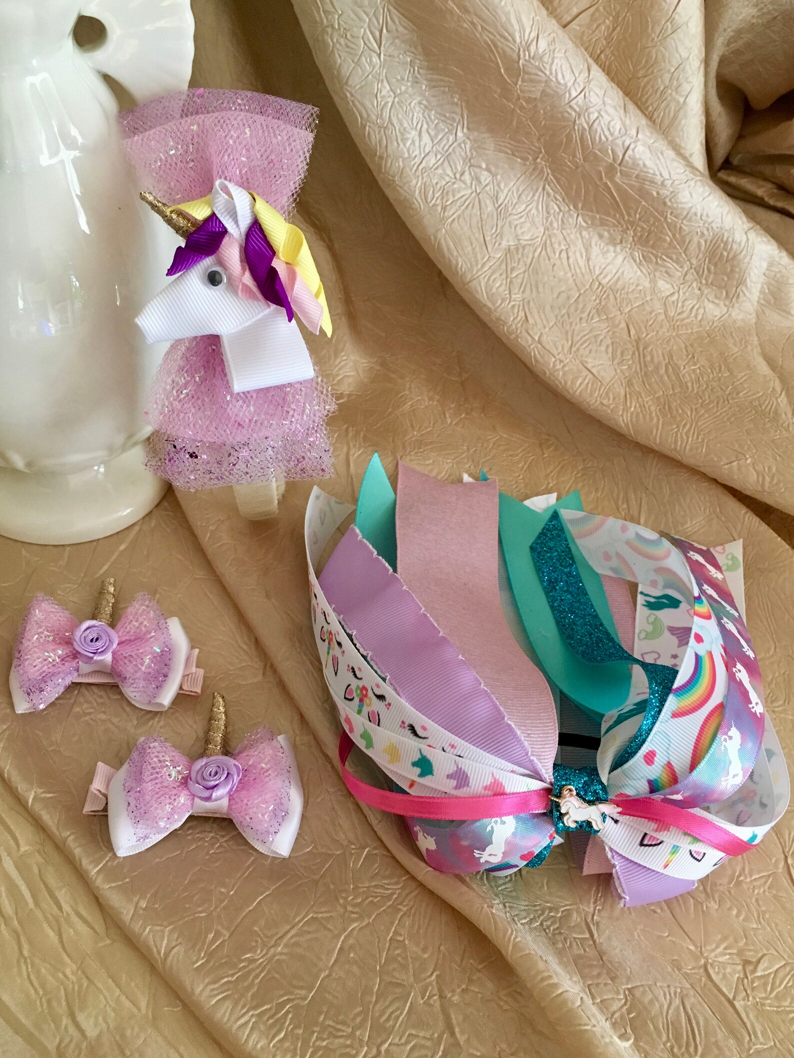 Unicorn Hair Accessories Gift Set Unicorn Headband Unicorn Etsy