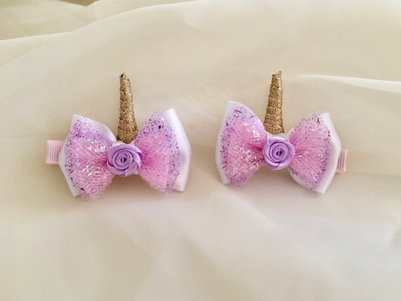 Pince à Cheveux Licorne Pour Fille, Taille Moyenne, Toute Douce En Tissu