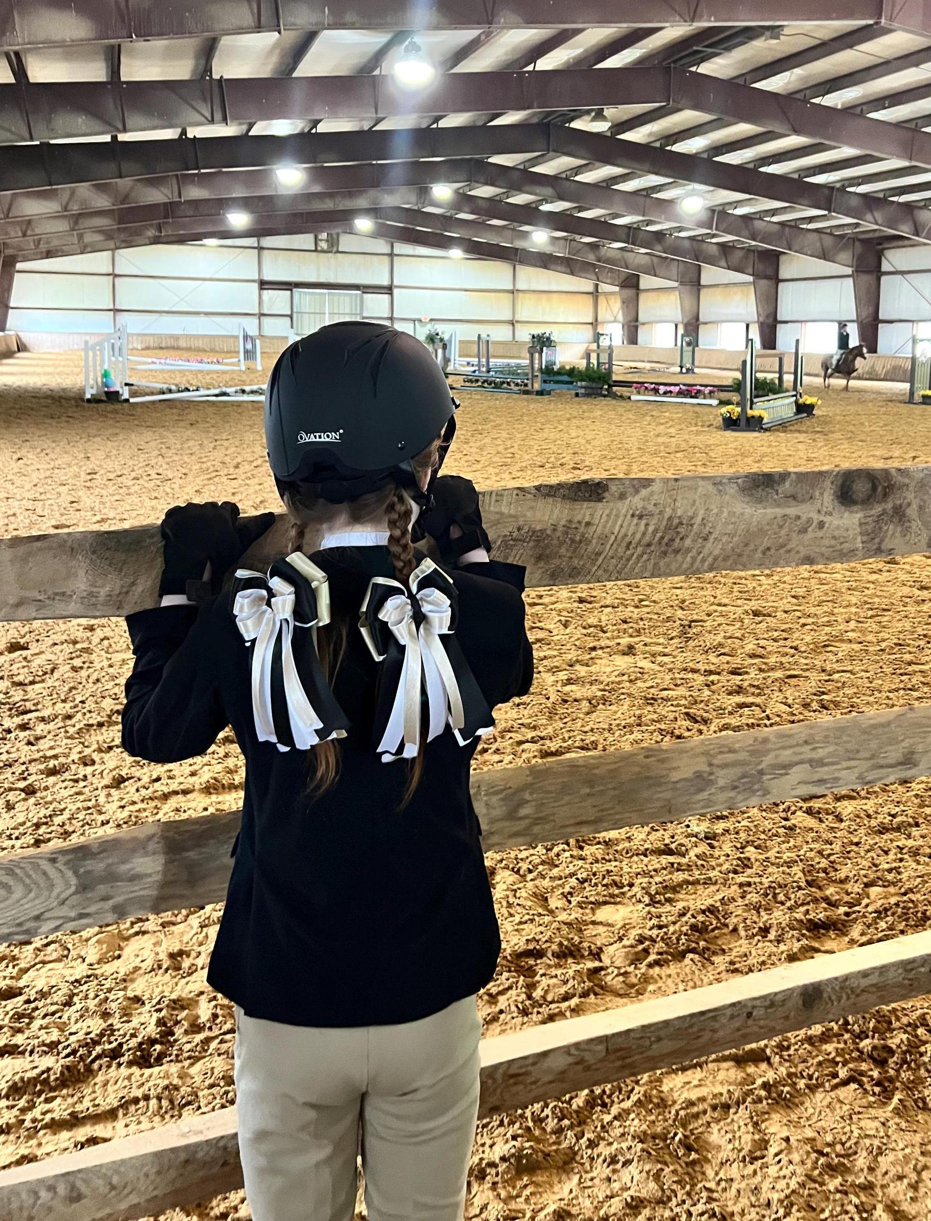 Gold, Black & White Equestrian Show Bows: Hair Bows(Set of 2)