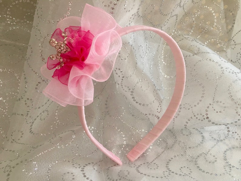 Princess Crown Headband Pink Princess Headband Organza - Etsy