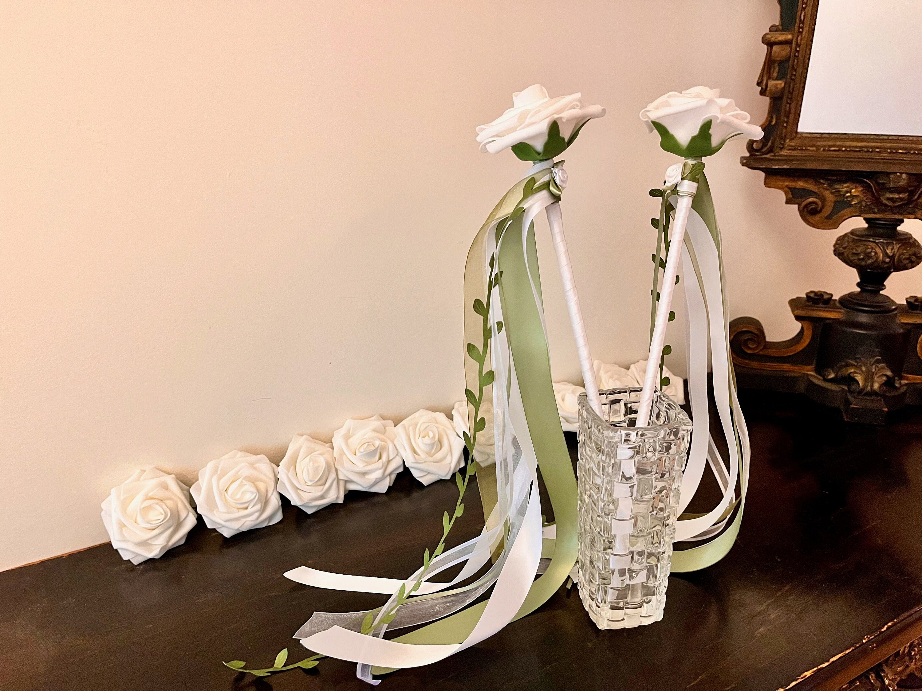 Bacchetta Da Fata In Metallo Con Cristallo Verde - Per Bambine, Halloween, Feste - Foto 3