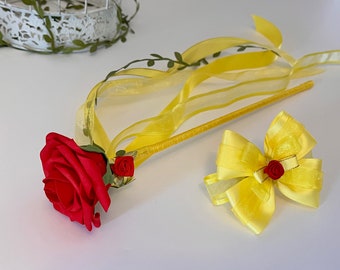 Belle Rose Wand & Bow: Beauty and the Beast Costume