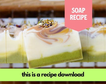 Soap Recipe: Spring Meadow Soap, Intermediate/Advanced (RECIPE ONLY!), Cold Process Soap, Recipe by Muddy Mint