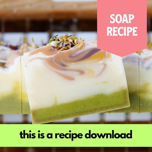 Soap Recipe: Spring Meadow Soap, Intermediate/Advanced (RECIPE ONLY!), Cold Process Soap, Recipe by Muddy Mint