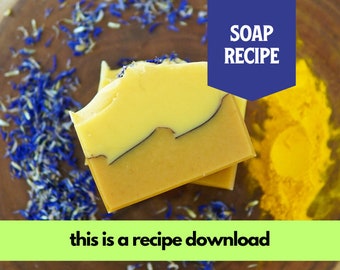 Receta de jabón: cúrcuma, naranja, clavo, intermedio/avanzado (¡SÓLO RECETA!), jabón de proceso en frío, receta de Muddy Mint
