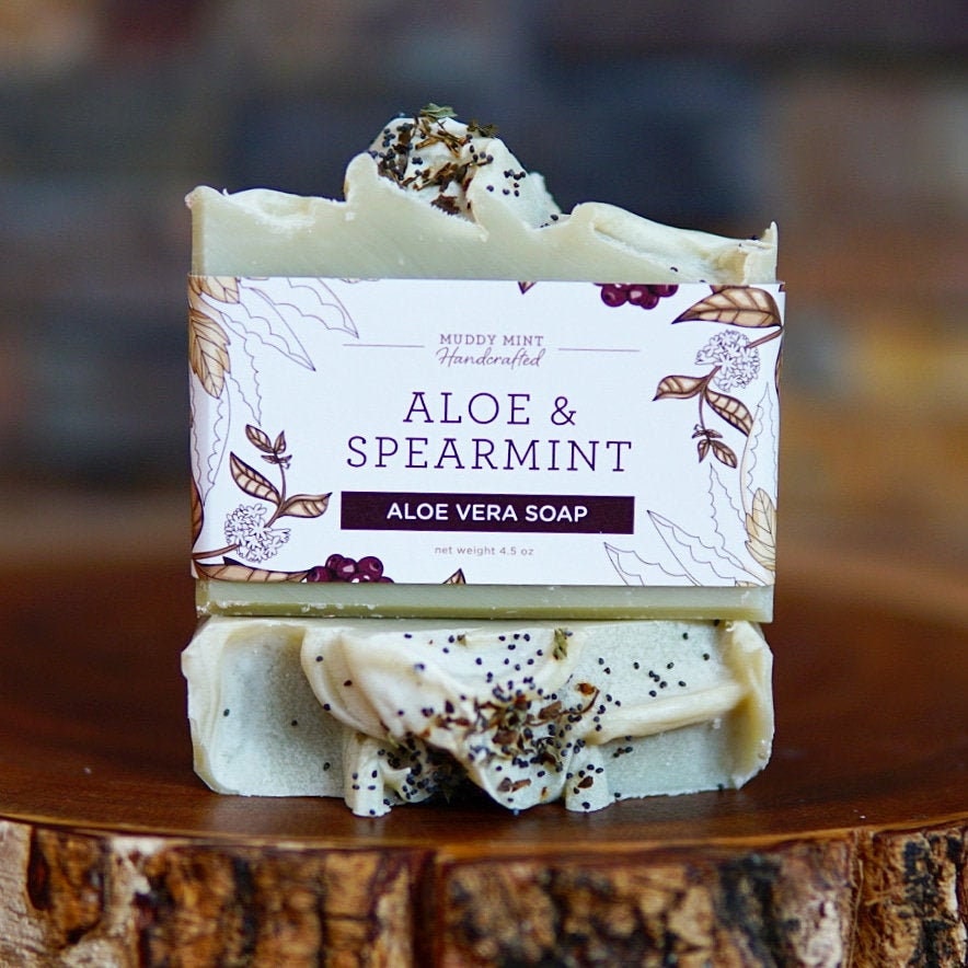Spearmint Soap - Mint Soap - Vegan Soap - Spirulina Soap - Aloe Vera …