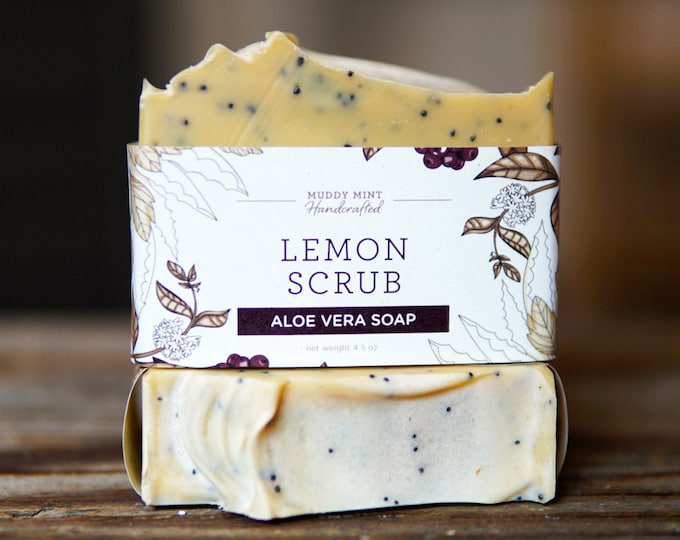 Lemon Scrub Soap Exfoliating Lemon Soap Exfoliating Soap Poppy Seed