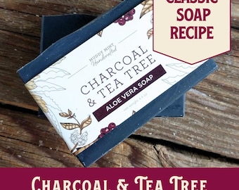 Charcoal Tea Tree Soap Recipe, Vegan Palm-Oil Free (PDF Download)
