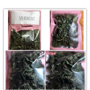Fresh Organic Dried Whole Spearmint Leaves 2021 Harvest 4x6 Pouch USA