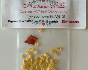 Cayenne Hot Red Pepper Seeds 50+ Non GMO