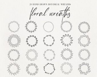 Floral wreaths SVG | wreath SVG bundle | wreath cut files | floral clipart | wreath clipart | Thanksgiving Florals - Commercial Use - T20