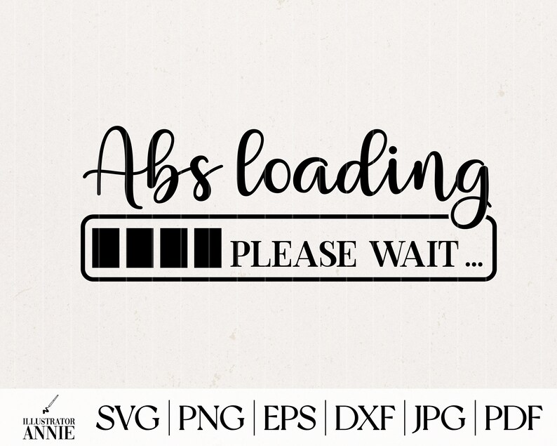 K&ouml;nnte beinhalten: Schwarzwei&szlig;es Grafikdesign mit dem Text "Abs loading" und einer Fortschrittsanzeige mit der Aufschrift "Bitte warten..."