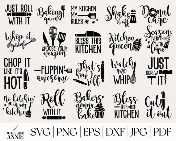 Funny Kitchen SVG Bundle, Kitchen Sayings Word Art, Hilarious Kitchen –  Kraftygraphy