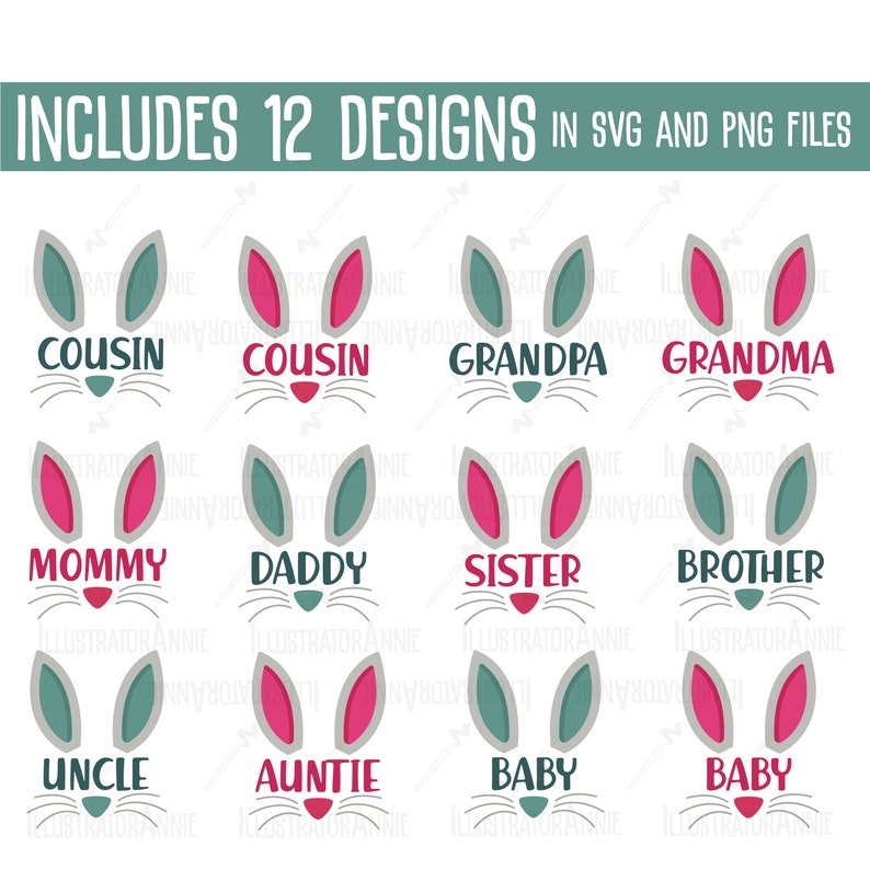 Easter bunny SVG bundle for instant download