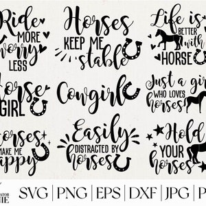 Horses SVG Bundle - Commercial Use - Cowgirl SVG Bundle - Horse Lover SVG Bundle - Horse Girl Svg Bundle For Cricut, Silhouette