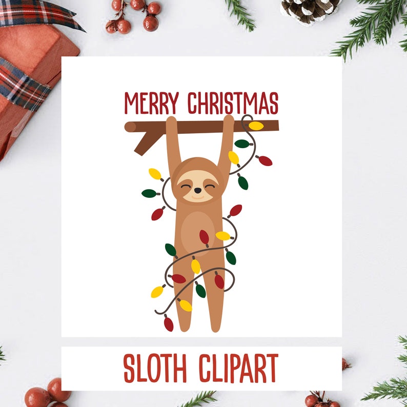 Download Christmas sloth SVG sloth design for instant download | Etsy
