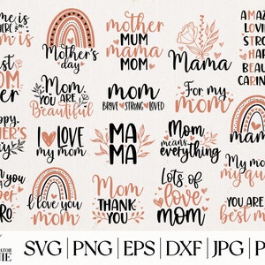 Pacote de citações SVG do Dia das Mães - Uso comercial - Citação SVG da mãe - SVG da mamãe - Svg da mamãe - Svg da vida da mãe - Svg de presente do dia das mães