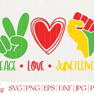 平和愛ジューンティーンス SVG - 商用利用 - 自由の日 SVG - 平和愛正義 SVG - ジューンティーンスデー シャツ デザイン - 平和愛 1865 svg