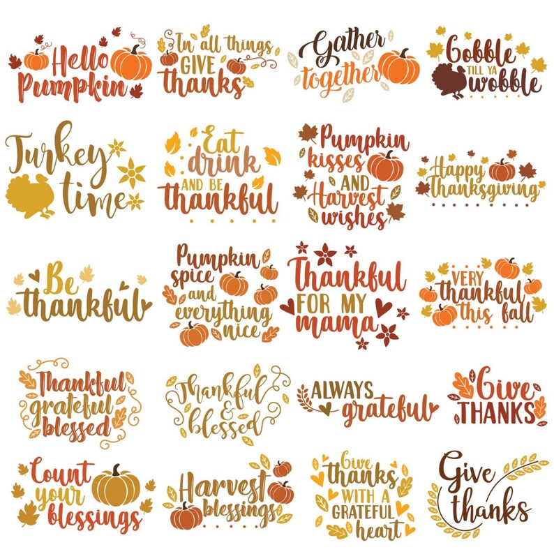 Download Thanksgiving SVG saying bundle for instant download SVGPNG | Etsy