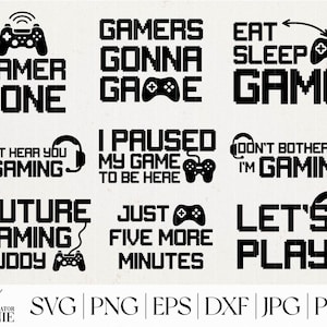 Gaming SVG Bundle - Kommerzielle Nutzung - Gaming Sprüche - Gamer SVG Zitat - Lustige Gaming Zitate - Gamer SVG Dateien für Cricut, Silhouette