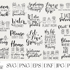 Plant SVG Bundle -Commercial Use-Plant Lover SVG Bundle-Funny Plant SVG Quotes-Gardener Svg Bundle-Plant Mom Svg Cut File For Cricut-PLANT21