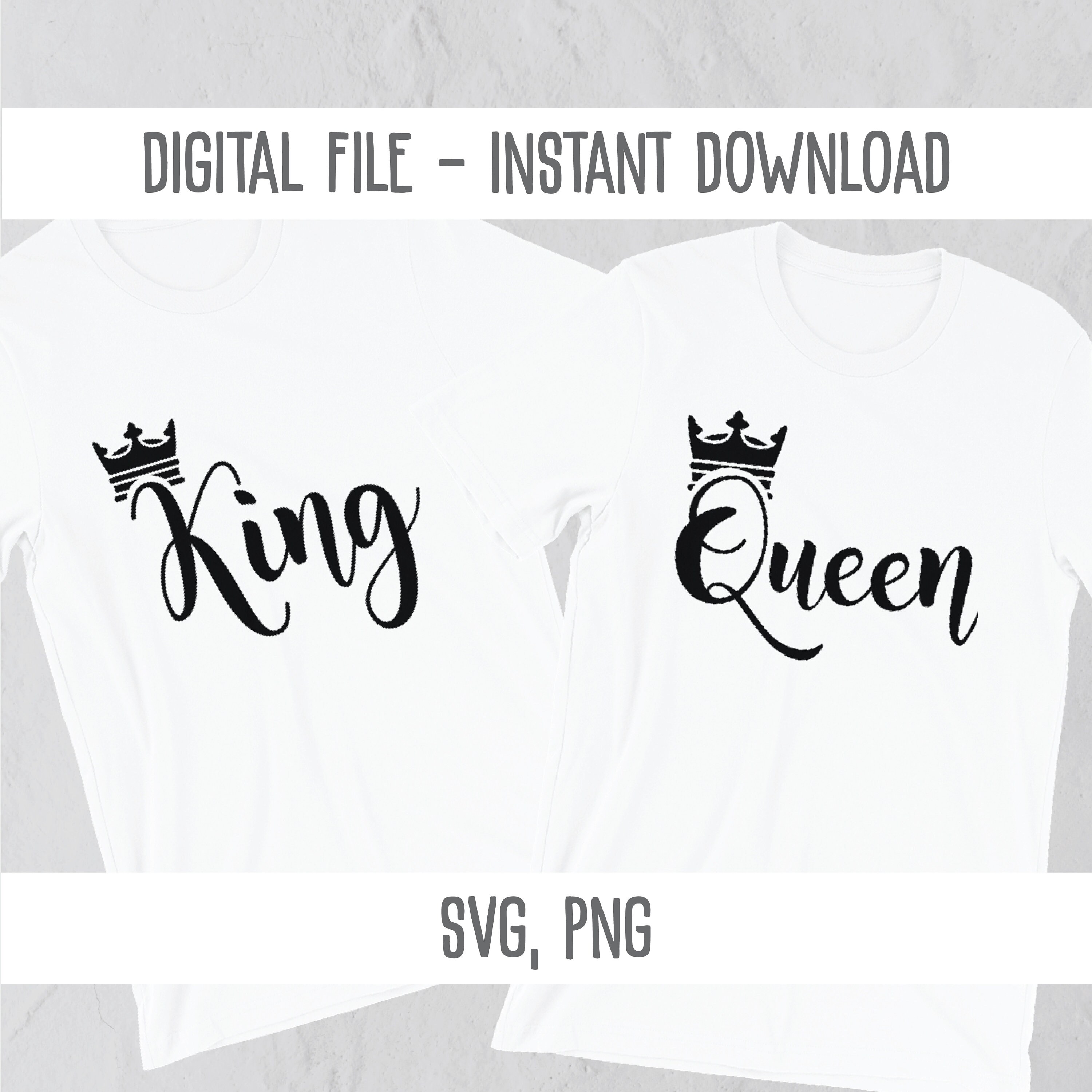 King and queen SVG design for instant download | Etsy