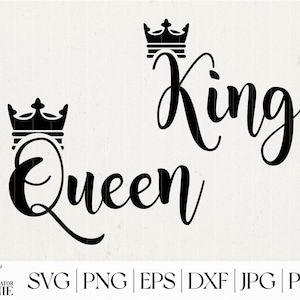 König und Königin SVG - kommerzielle Nutzung - Paare Shirt SVG - Ehemann Shirt SVG - Frau Shirt SVG - seine Königin ihr König SVG - geschnittene Dateien für Cricut