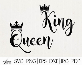 husband and wife svg queens svg Printable file King and Queen svg Files for Cricut or Silhouette Cameo kings svg